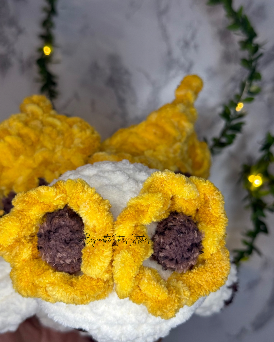 Crochet Blooming Sunflower Moth Plushie