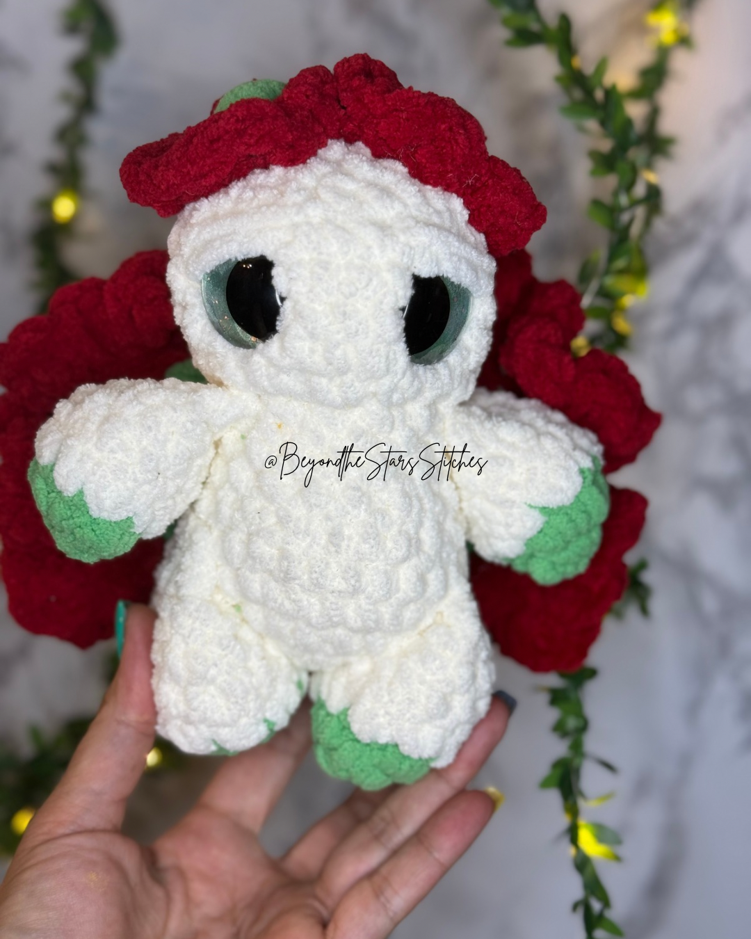 Crochet Blooming Carnation Moth Plushie