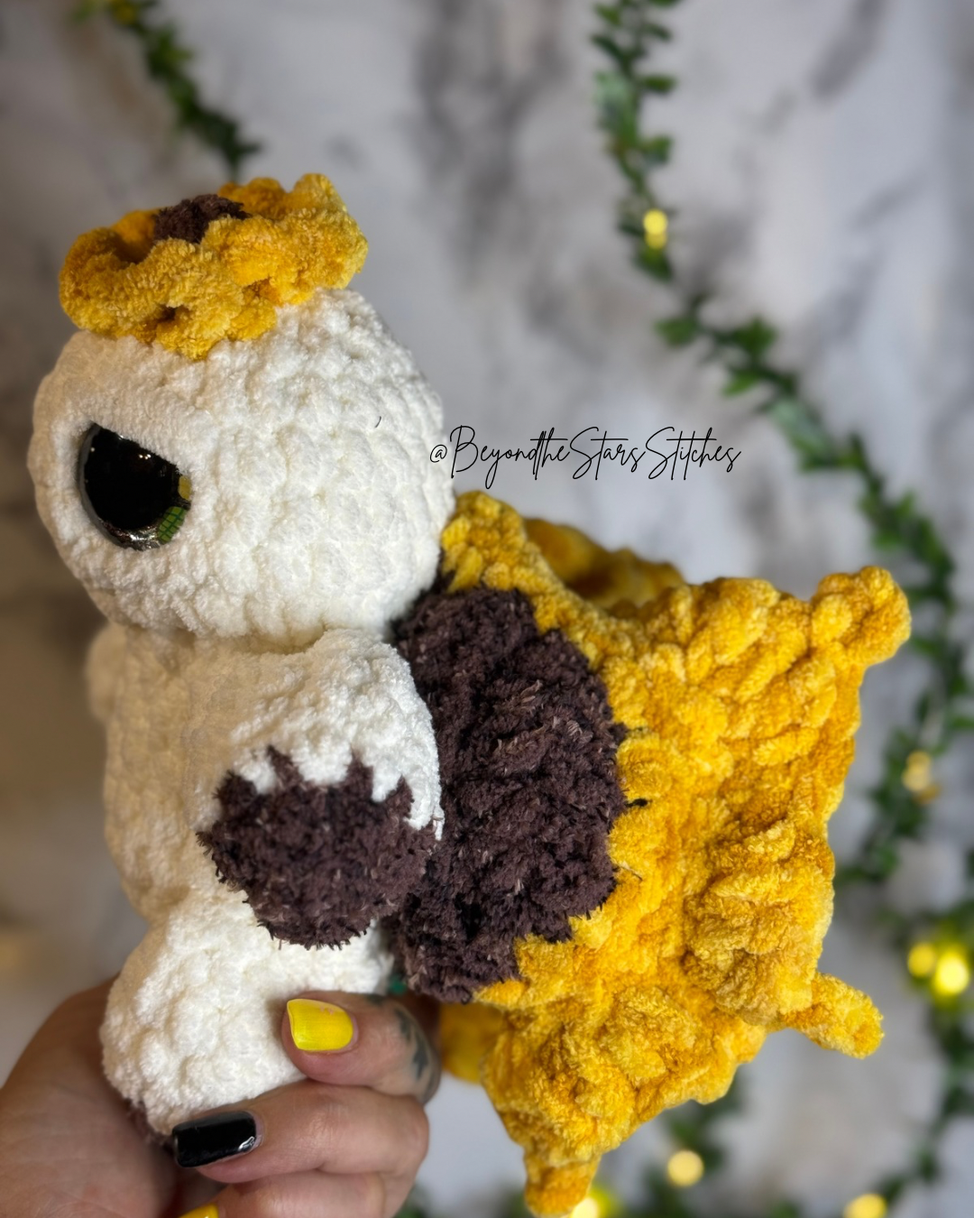 Crochet Blooming Sunflower Moth Plushie