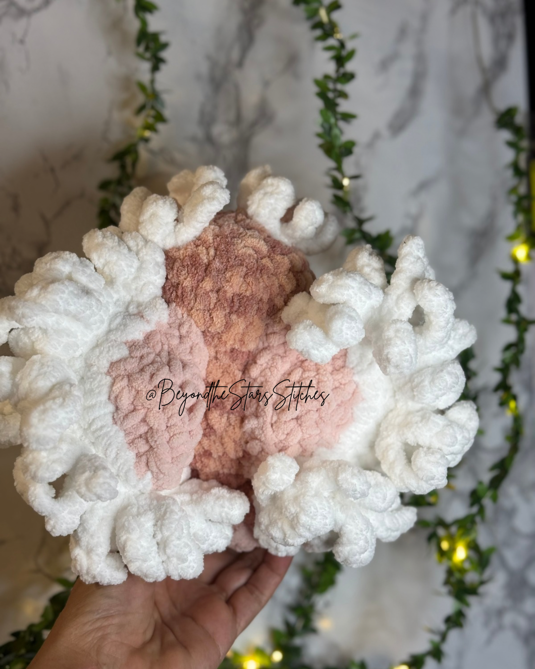 Crochet Blooming Chrysanthemum Moth Plushie