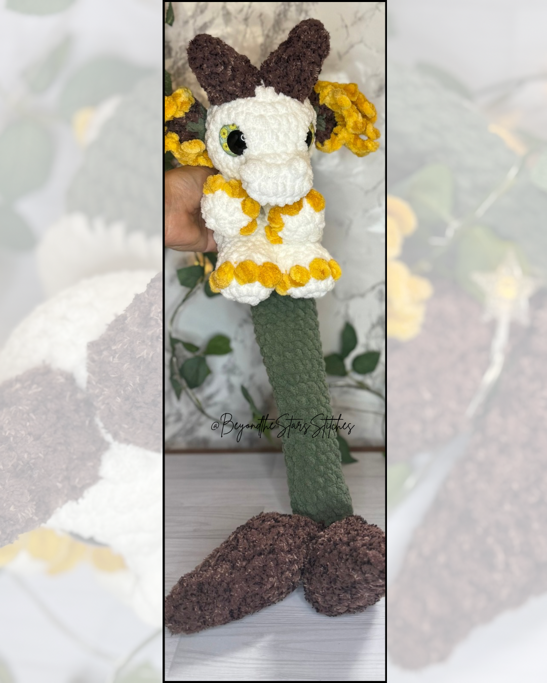 Crochet Sunflower Dragon Snuggler
