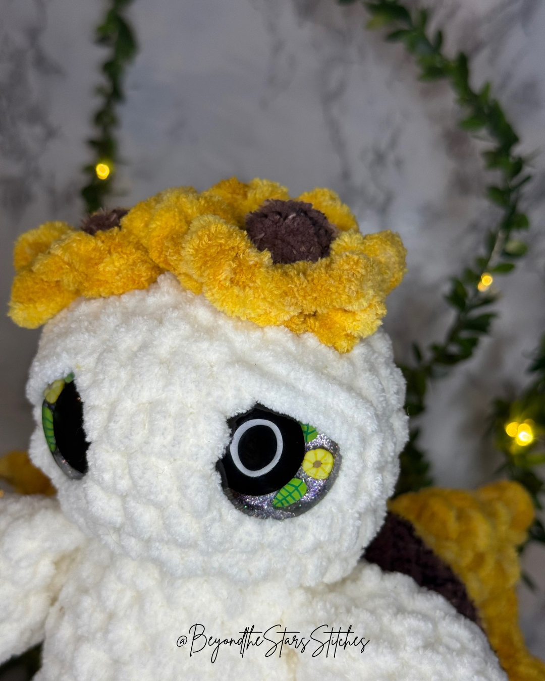 Crochet Blooming Sunflower Moth Plushie