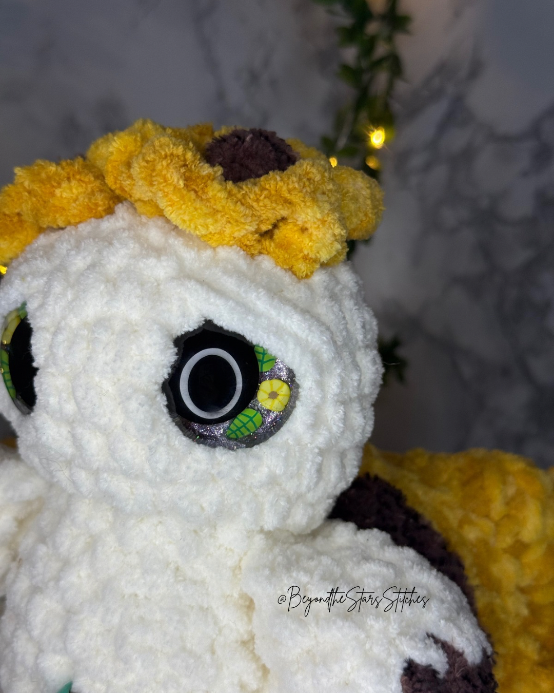 Crochet Blooming Sunflower Moth Plushie