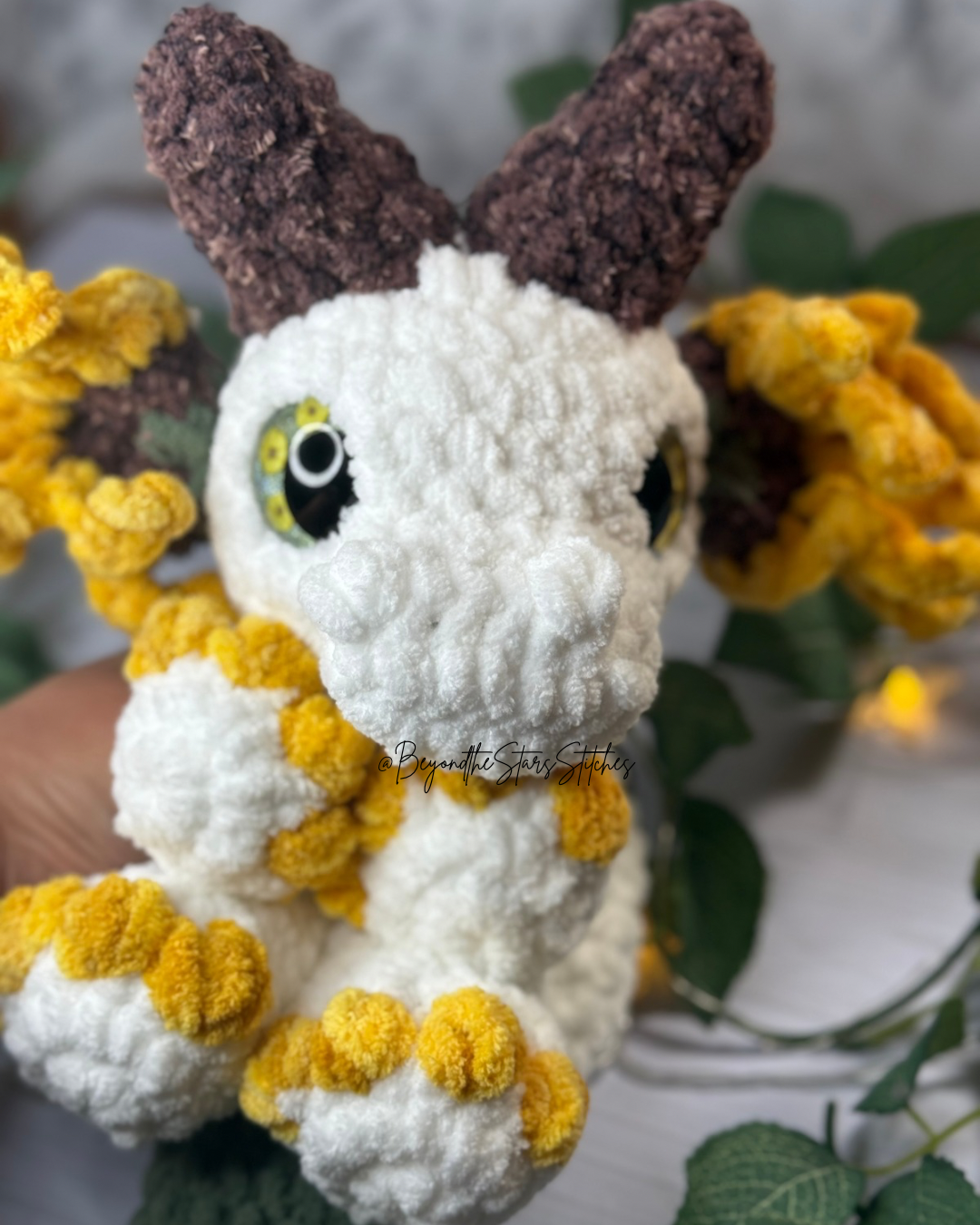 Crochet Sunflower Dragon Snuggler