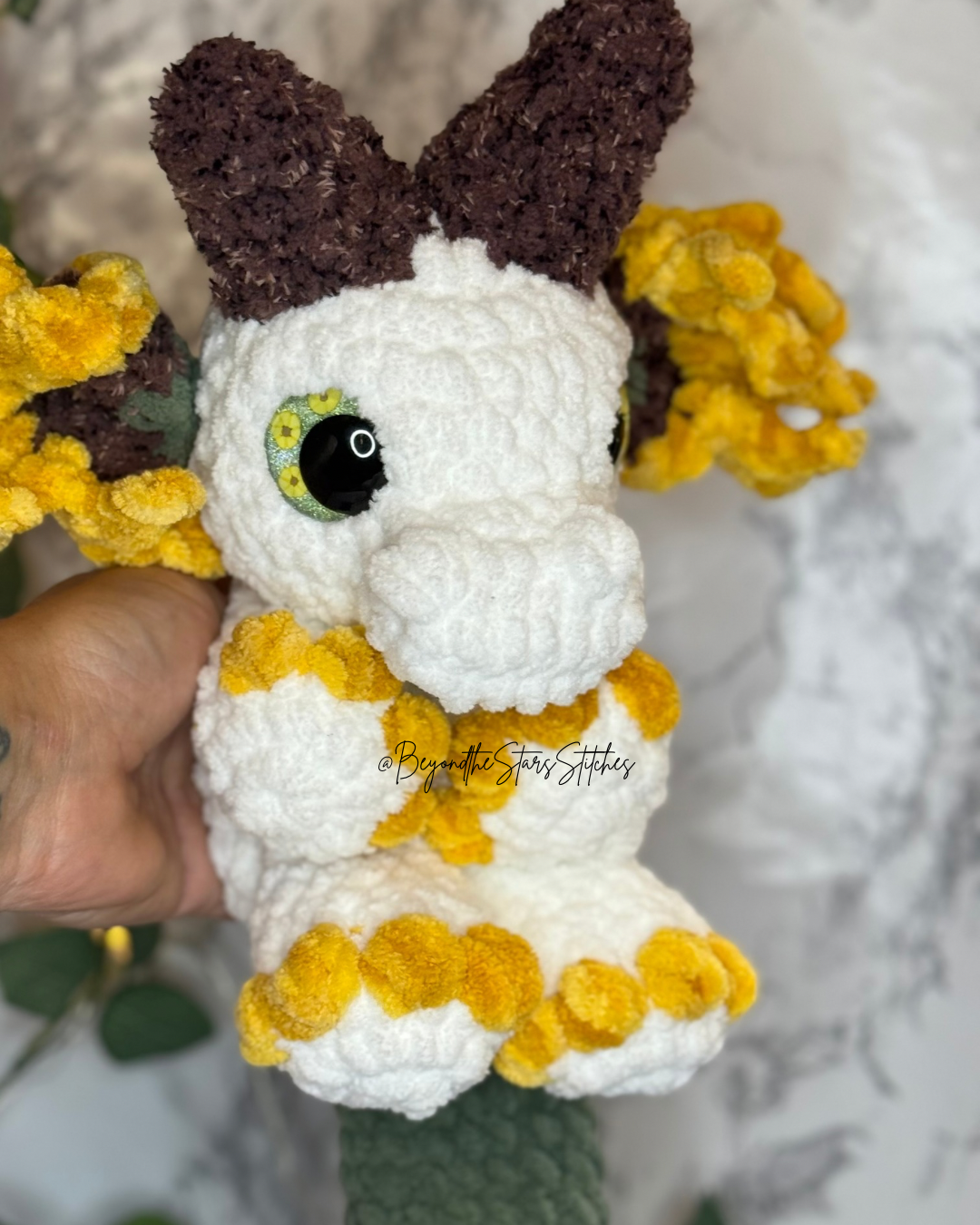 Crochet Sunflower Dragon Snuggler
