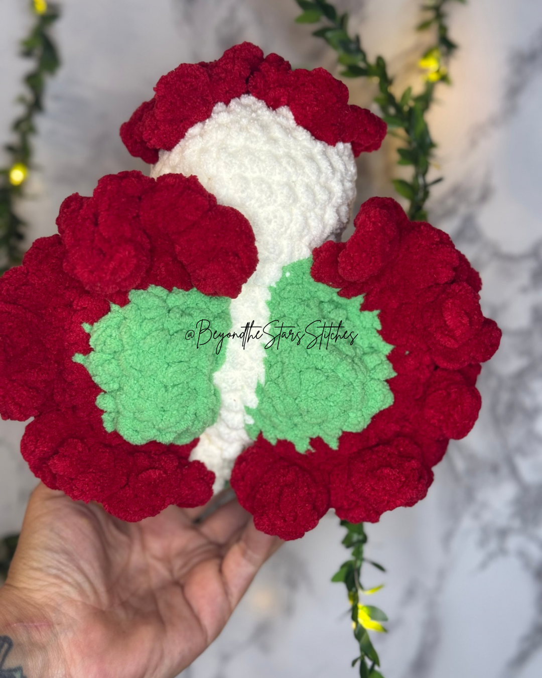 Crochet Blooming Carnation Moth Plushie