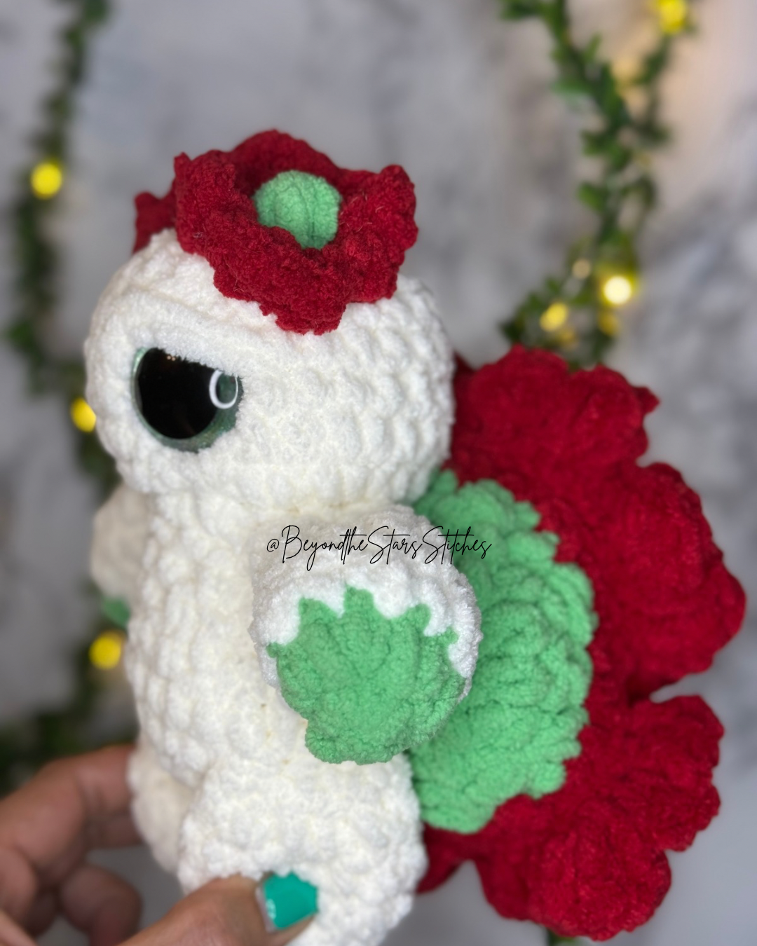 Crochet Blooming Carnation Moth Plushie