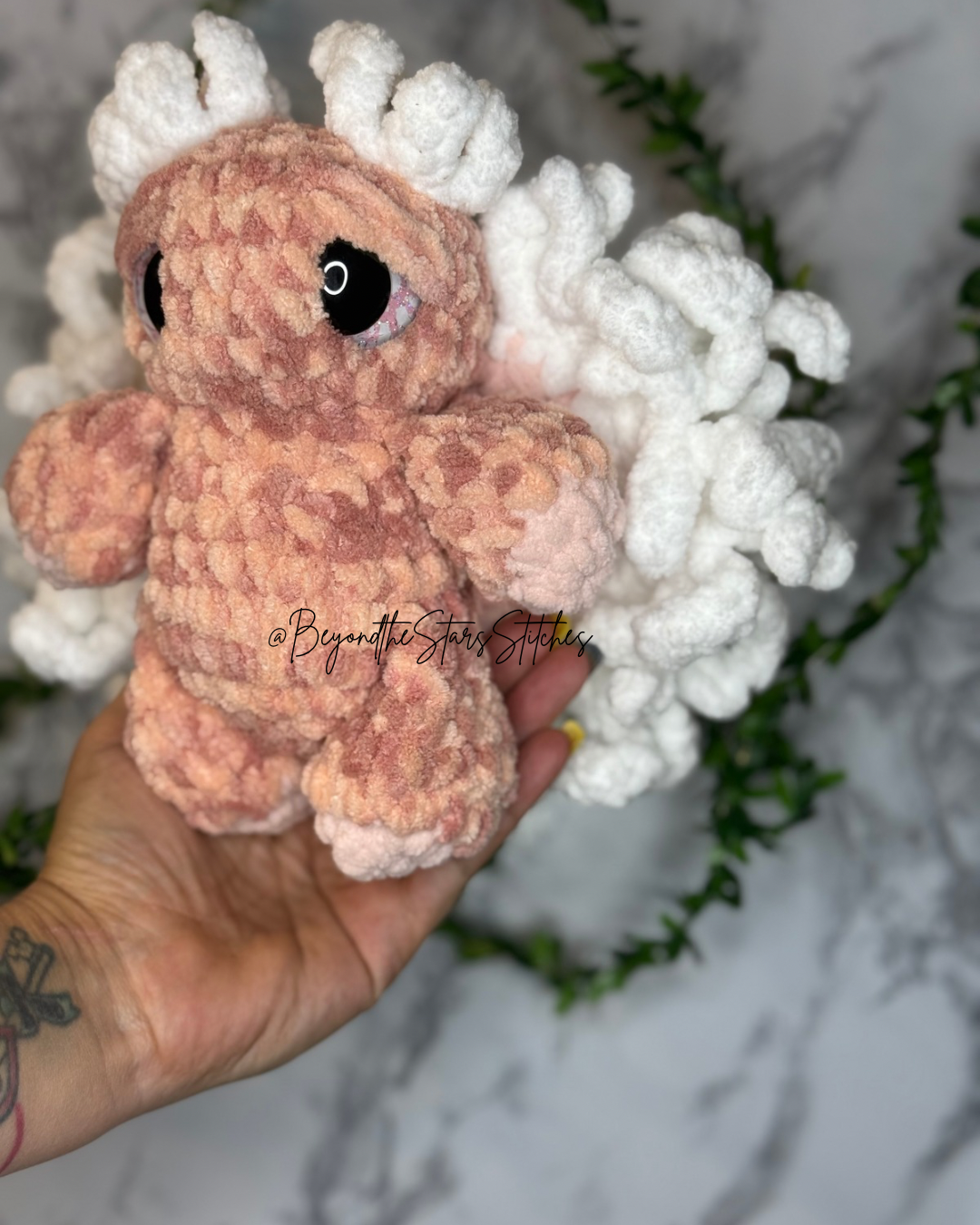 Crochet Blooming Chrysanthemum Moth Plushie