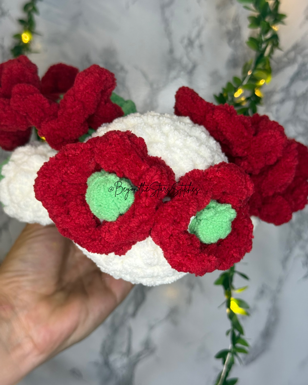Crochet Blooming Carnation Moth Plushie