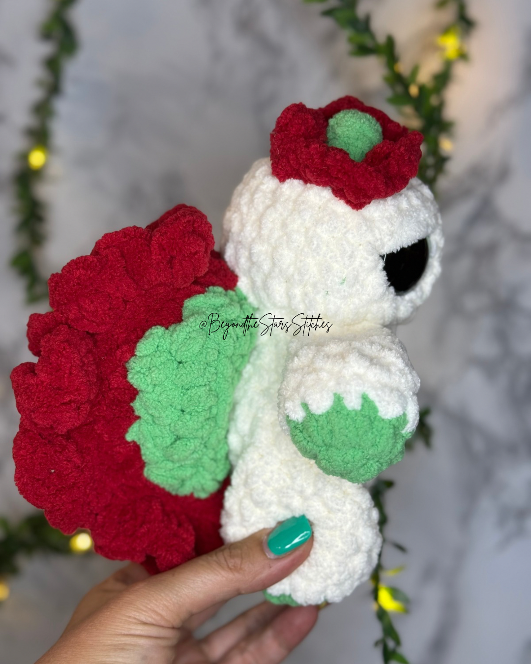 Crochet Blooming Carnation Moth Plushie