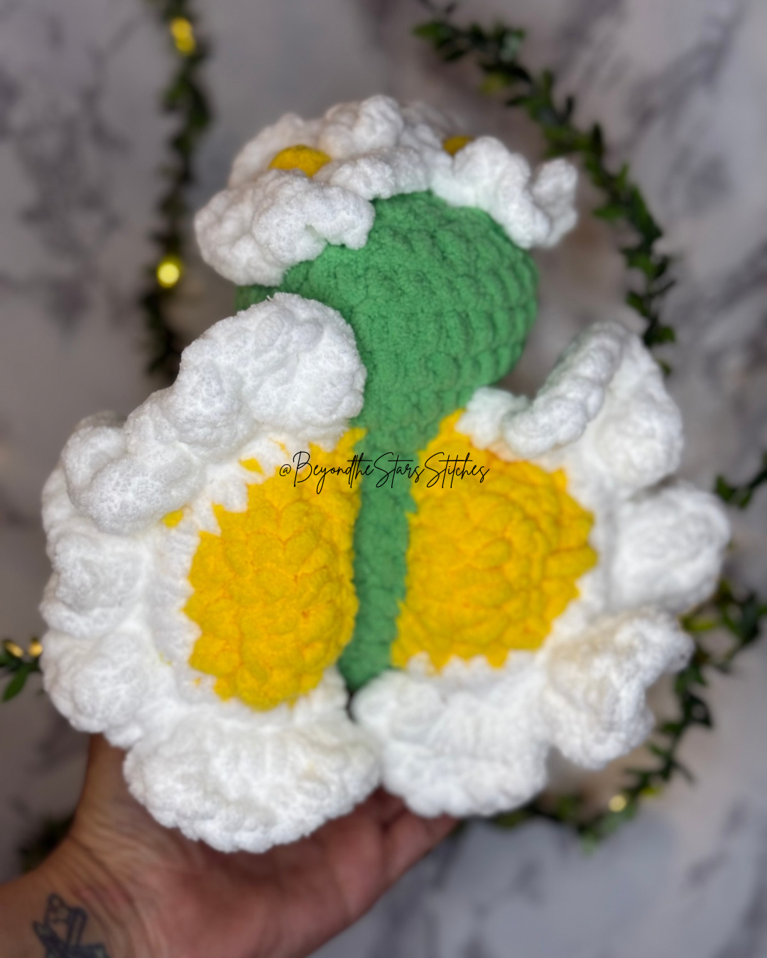 Crochet Blooming Daisy Moth Plushie
