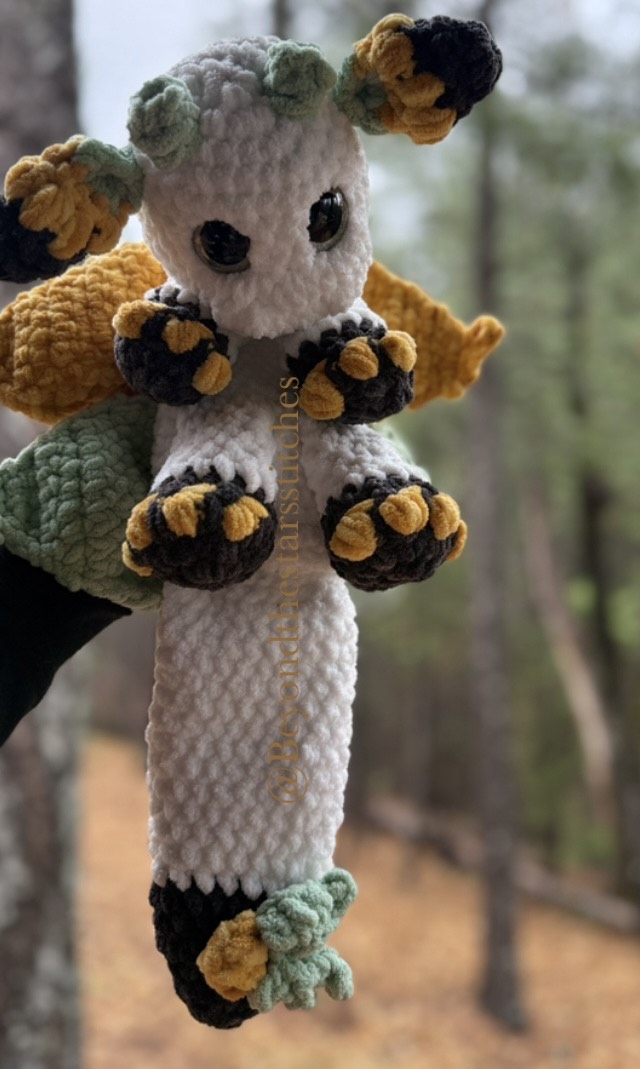 Sara the Sunflower Dragon Snuggler Crochet Pattern