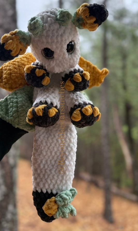 Sara the Sunflower Dragon Snuggler Crochet Pattern